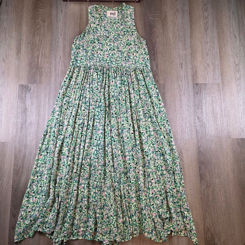 Mii Collection Aux Cyclades 100% Silk Maxi Dress Size L